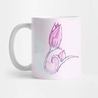 Pink Roses watercolor purple leaves Mug